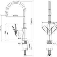 Смеситель Cersanit Moduo однорычажный с гибким изливом 64842 (хром)
