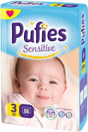 

Подгузники Pufies Sensitive Midi 3 (66 шт)