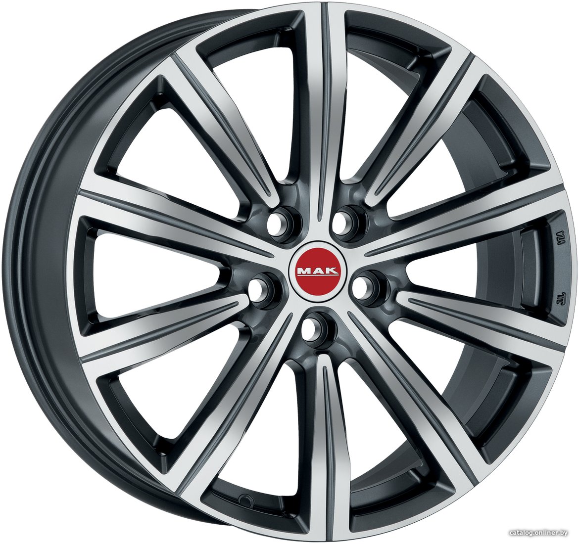 

Литые диски MAK Birmingham 22x9" 5x112мм DIA 66.6мм ET 48мм Gun Met-Mirror Face