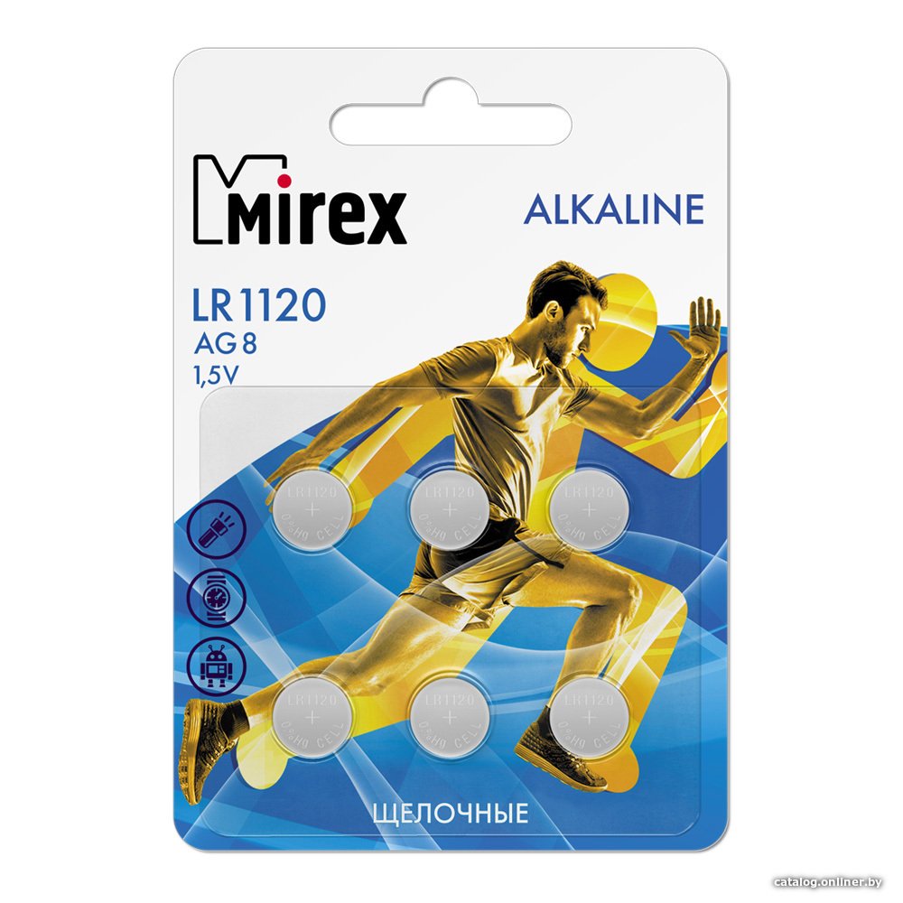 Элементы питания Mirex AG8 / LR1120 1.5V 6 шт блистер 23702-LR1120-E6