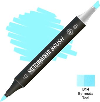 Sketchmarker Brush Двусторонний B14 SMB-B14 (бермудская бирюза)