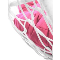 Кресло M-Group Кокос на подставке 11590108 (белый ротанг/розовая подушка)