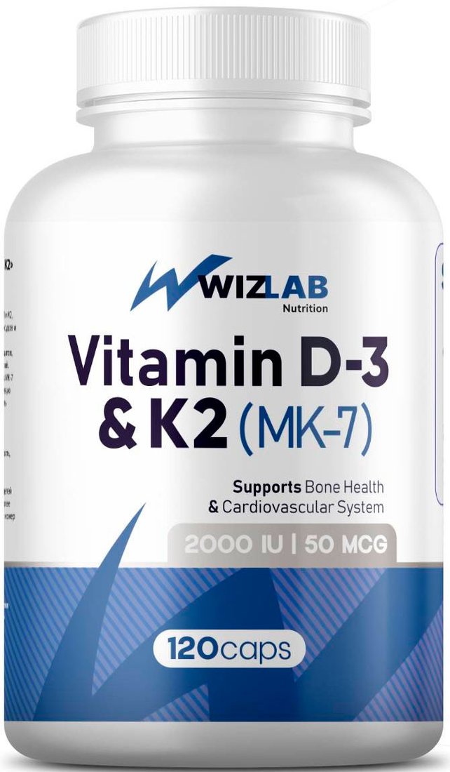 

Витамины, минералы WizLab Nutrition Vitamin D-3 & K2 (MK-7)