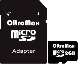 Карта памяти OltraMax microSD 2GB + адаптер [OM002GCSD]