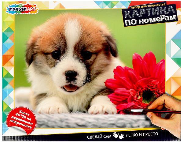 

Картина по номерам MultiArt Собачка CANV40-50-DOG