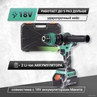 Ударная дрель-шуруповерт Zitrek Green Impact 18V 063-4045 (с 2-мя АКБ, кейс)