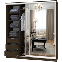 Шкаф-купе Кортекс-мебель Сенатор ШК12 Классика зеркало (венге)