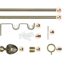 Карниз для штор Sundays Home Лайт Одеон 25мм+16мм двухрядный (антик, 2.4м)
