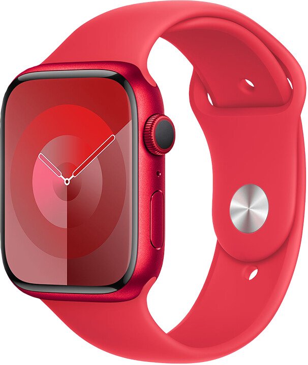

Умные часы Apple Watch Series 9 41 мм (алюминиевый корпус, красный/красный, спортивный силиконовый ремешок M/L)