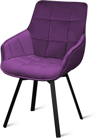 Стул с подлокотниками Aero B815-m Plume VL41 BK (велюр, слива)