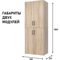 Шкаф распашной Mio Tesoro Tandem 2D (дуб сонома)