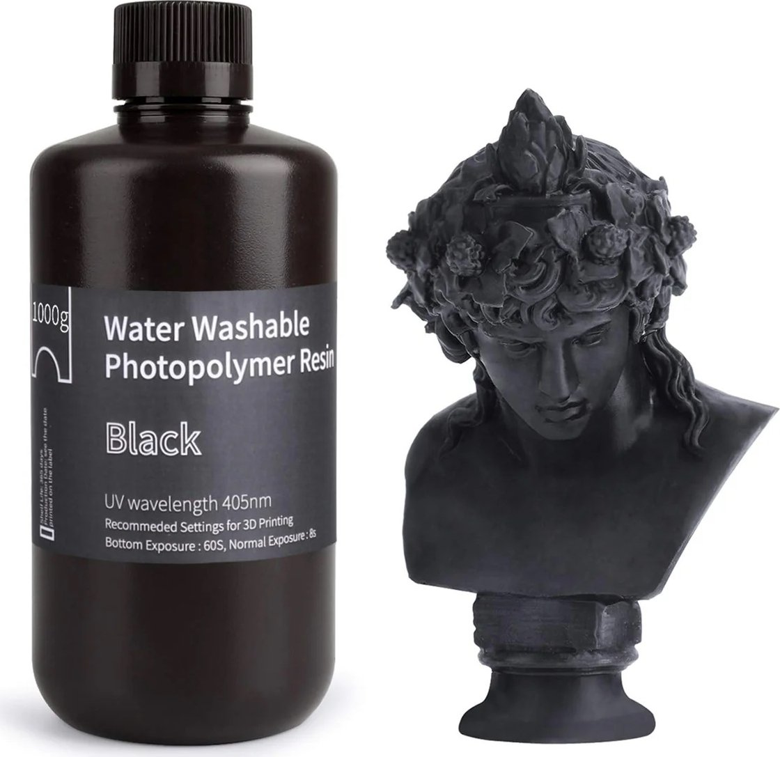 

Фотополимер Elegoo Water Washable 1кг (черный)