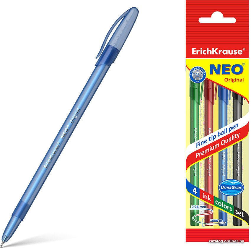 Набор шариковых ручек Erich Krause Neo Original ассорти 47509 (4 шт)