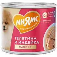 Консервированный корм для собак Мнямс Паштет из телятины и индейки 547255 200 г