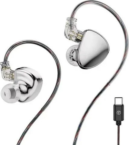 Наушники TRN MT5 USB Type-C (серебристый, с микрофоном)