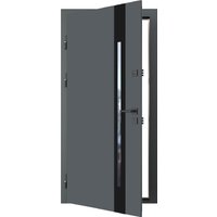 Металлическая дверь Guard Inox Black 2 96x205 (левая, Ral 7016/экосатин белый)