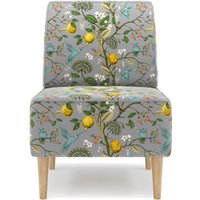 Интерьерное кресло MONOFIX Одос Принт кресло (лимон светло-серый/микровелюр)