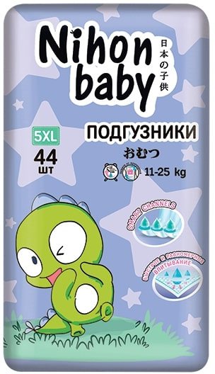 

Трусики-подгузники Nihon Baby Junior 5XL 11-25 кг (44 шт)