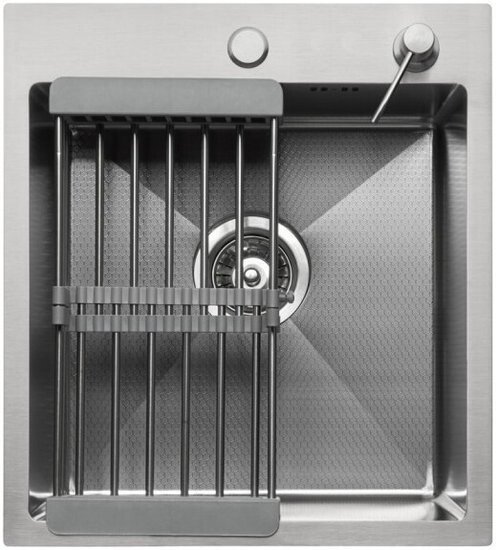 

Кухонная мойка ALLBA 450x500 Satin Decor (коландер, дозатор)