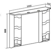  Runo Шкаф с зеркалом для ванной Стиль 105