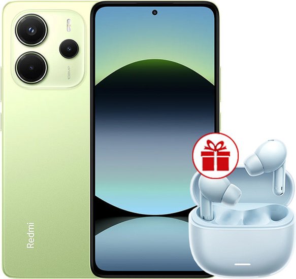 Xiaomi Redmi Note 14 8GB/256GB wersja międzynarodowa (zielony) + słuchawki Xiaomi Redmi Buds 6 Lite (błękitny) w promocji