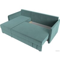 Угловой диван Лига диванов Слим левый (велюр бирюзовый)