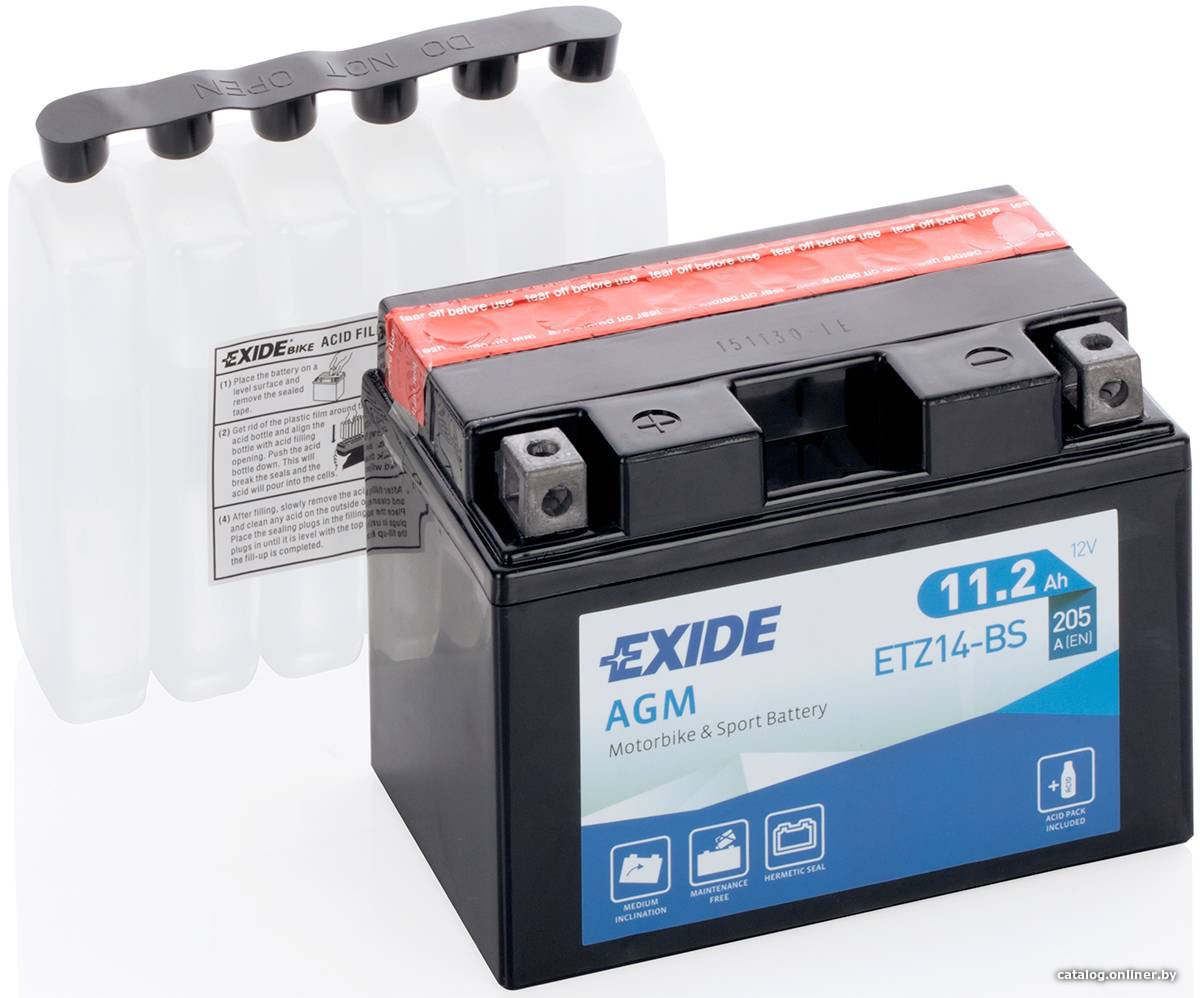 Мотоциклетный аккумулятор Exide ETZ14-BS (11.2 А·ч)