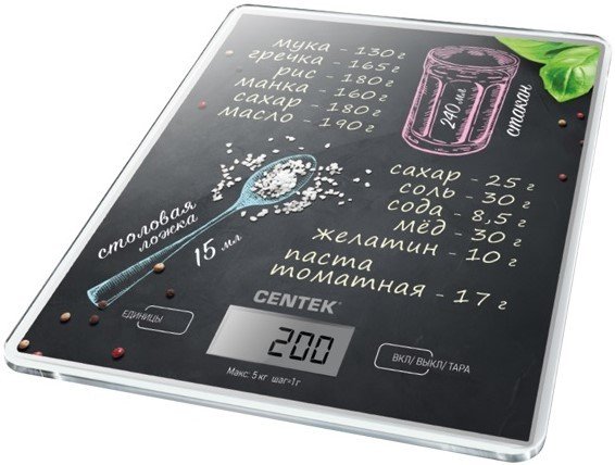 

Кухонные весы CENTEK CT-2462 (черный)