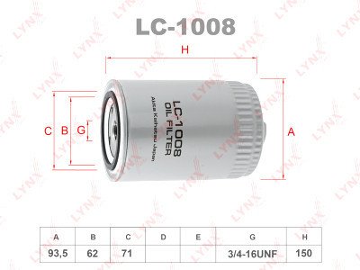 

Масляный фильтр LynxAuto LC-1008