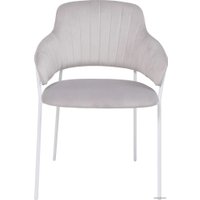 Стул с подлокотниками Алвест AV 448 (светло-серый бархат H-09/белый)