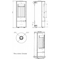 Свободностоящая печь-камин Мета-Бел Селигер АОТ-6.0-01