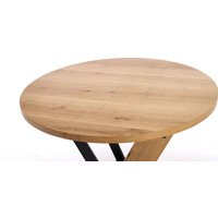 Кухонный стол Halmar Fanis okragly 120-160/120/78 (натуральный/черный)