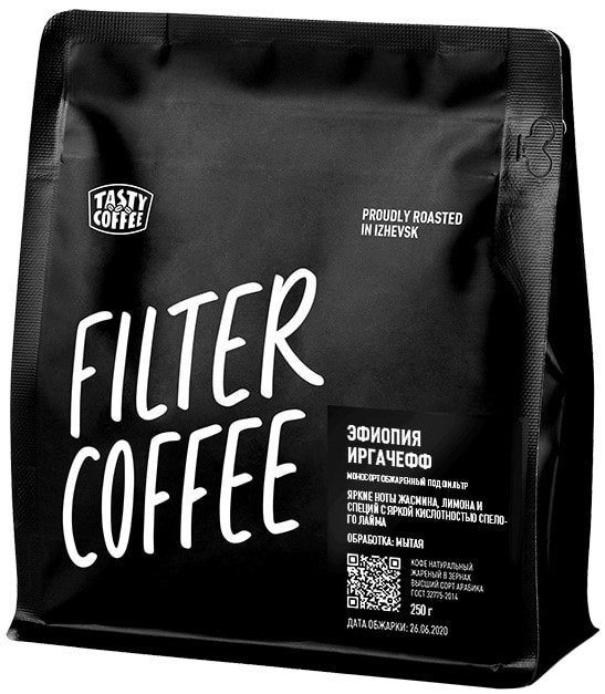 

Кофе Tasty coffee Эфиопия Иргачефф в зернах 250 г