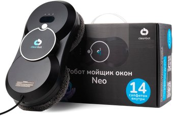 Робот для мытья окон Cleanbot Neo (c набором салфеток из микрофибры 14 шт)