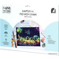Картина по номерам Три совы Игра в неоне КК_44029