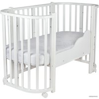 Кроватка-трансформер Indigo Baby Lux 3 в 1 (белый/натуральные стойки)