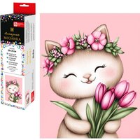 Алмазная мозаика  Феникс+ Кошечка с тюльпанами 70792