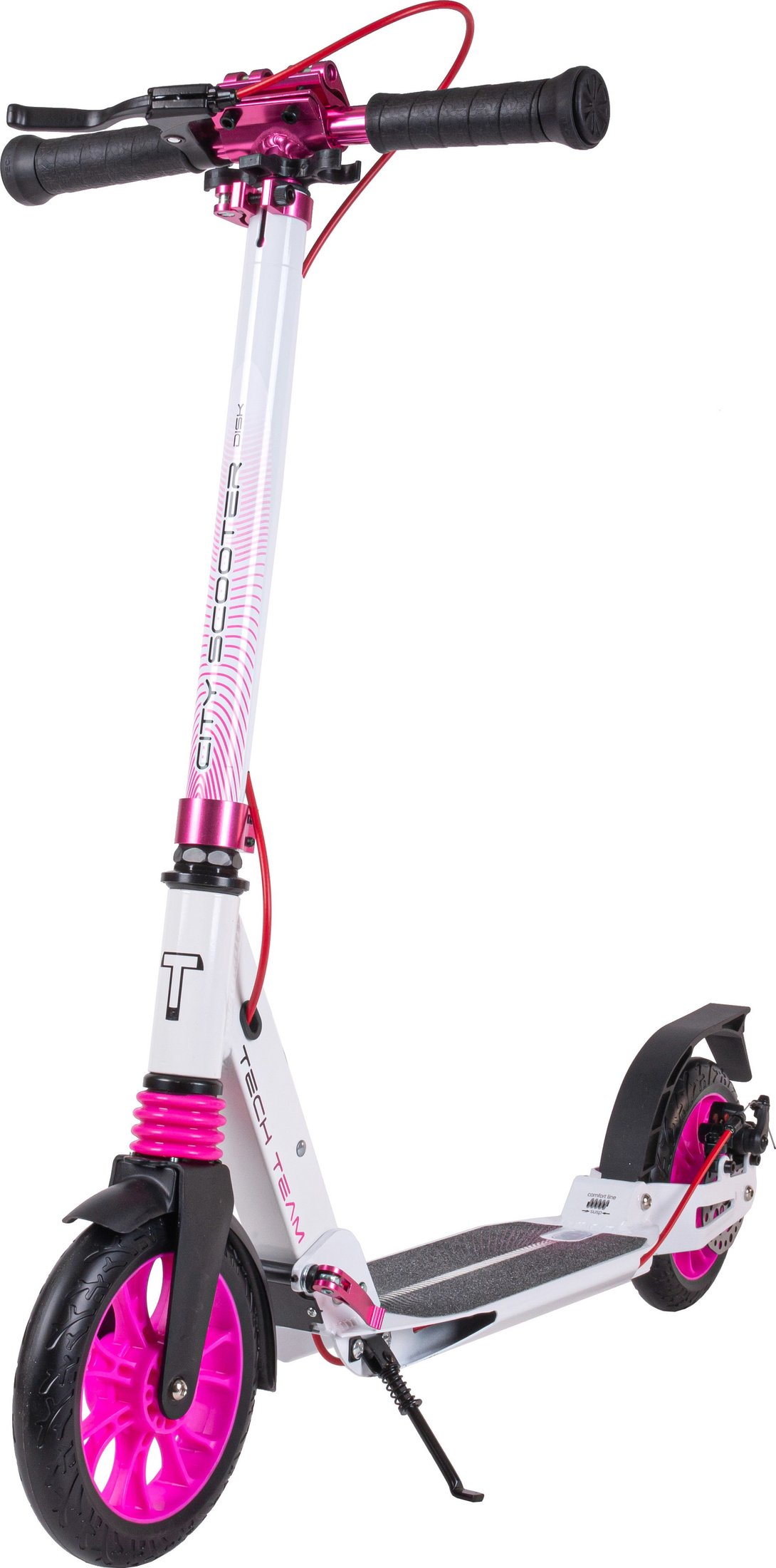 

Двухколесный подростковый самокат Tech Team City Scooter 2023 (белый/розовый)