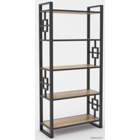 Стеллаж Hype Mebel Квадро 50x170 (черный/древесина белая)