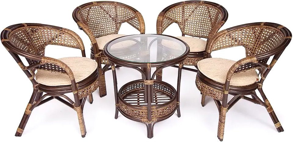 

Обеденная группа TetChair Pelangi 02/15 4 кресла (грецкий орех)