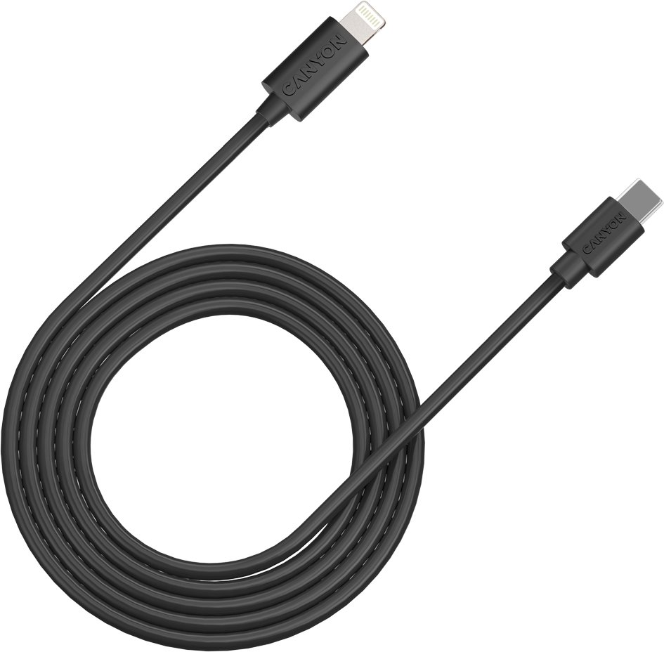 

Кабель Canyon СFI-12 CNE-CFI12B USB Type-C - Lightning (2 м, черный)