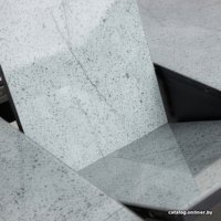 Кухонный стол Аврора Корсика стекло 120-151.5x80 (мрамор серый 12/черный)