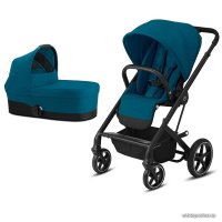 Универсальная коляска Cybex Balios S Lux 2020 (2 в 1, черная рама, river blue)