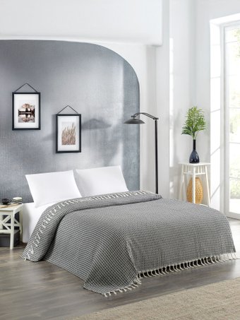 Покрывало Meteor Devone с бахромой 200x230 (12309 черный)