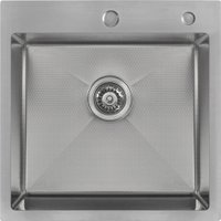 Кухонная мойка Basic CL DS Decor 50x50 (сатин, коландер, дозатор)