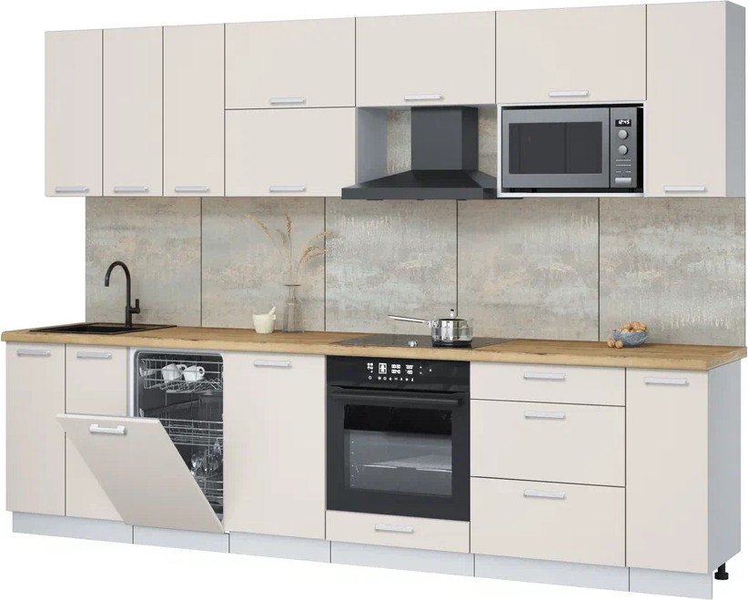 

Готовая кухня Интерлиния Мила Лайт 3.0-ПМ4 (персидский жемчуг/персидский жемчуг/дуб бунратти)