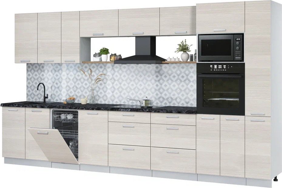 

Готовая кухня Интерлиния Мила Лайт 3.8-ПМ3 (вудлайн кремовый/вудлайн кремовый/кастилло темный)