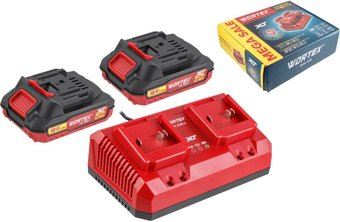 Аккумулятор с зарядным устройством Wortex 2329018 (18В/2 x 2 Ah + 18В)