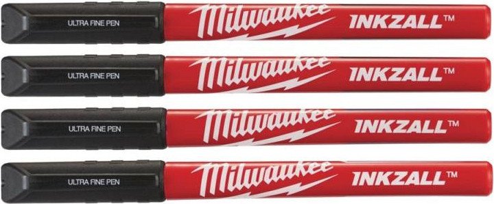 

Набор маркеров строительных Milwaukee Inkzall 48223164 (4 шт, черный)