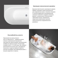 Ванна Wellsee Collaro 170x80 28910101R (пристенная ванна белый глянец, экран, ножки, сифон-автомат хром)